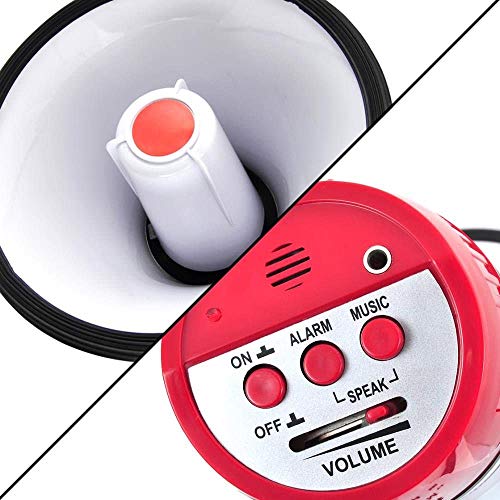 Image of kh 50 Watts Handheld Megaphone with Recorder Bluetooth USB and Memory Card Input for Announcing; Talk; Record; Play; Siren; Music with Battery and Charger Megaphone Speaker PA Bullhorn