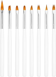 COSLIFESTORE-8 Pcs Nail Art Brush DIY Petal Flower Painting Pen Gradient Acrylic Painting Brush Set Manicure Tools DIY nail art for Professionals and everyone-picture-53