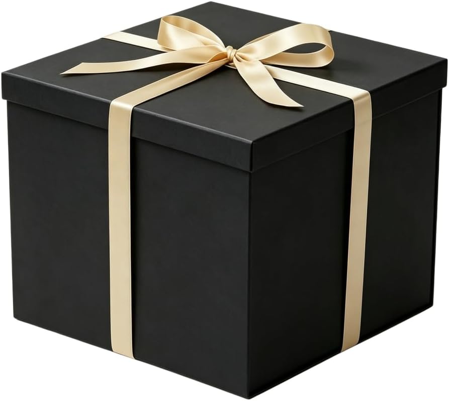 UoeRing 1 Pcs Large Gift Box Matte Black 12x12x11 Inch with Lid