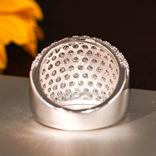 Bright Cubic Zirconia Wide Rings for Women Sparkling Attractive Wedding Bridal Jewelry4