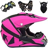 ➤ 5. Accesorios de motocicleta que incluyen casco cruzado, gafas protectoras, guantes, máscara, un total de 4 piezas. El mejor regalo para motociclistas, el compañero de viaje ideal incluso para viajes largos en motocicleta