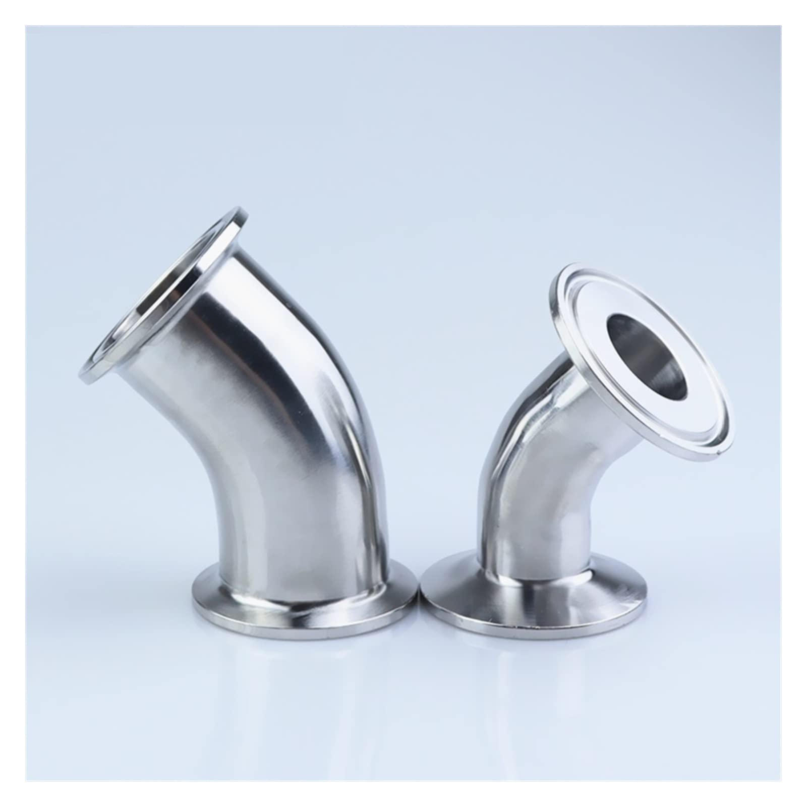 RNUMLIG 19mm 38mm 51mm 76mm O/D 1.5“ 2" 3” 4” Tri Clamp SS304 Stainless Steel Ferrule 45 Degree Elbow Pipe Fitting for Cheerfully (Size : 57mm x Ferrule 77.5)