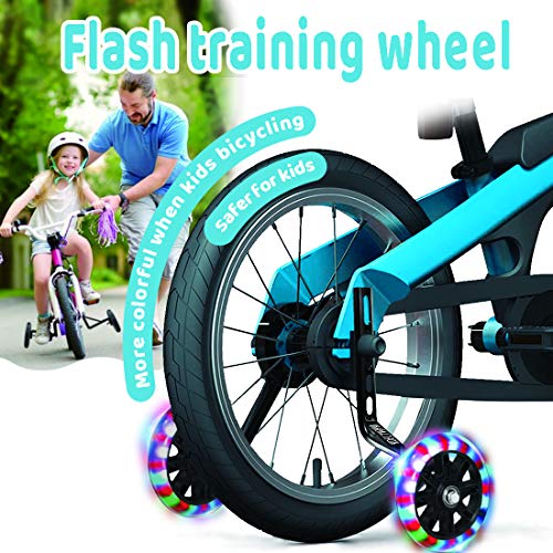 Image of Kids' Bicycle Training Wheels Flash Mute Heavy Duty Rear Wheel with Stabilizers Mounted (for 12 14 16 18 20 inch Kids Bike) 1 Pair + 1 Reflective Tape + 2 Reflective Arm Bands