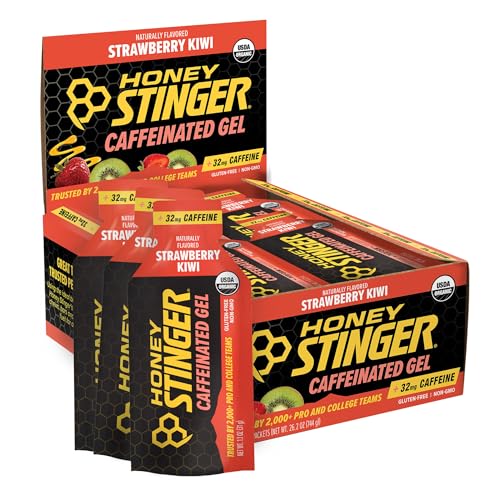 Honey Stinger Organic Strawberry Kiwi Energy Gel, Caffeinated & Gluten Free, for Exercise, Running...