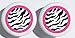 Pink and Black Zebra Print Drawer Pulls / Polka Dot Ceramic Cabinet Knobs / Safari Nursery Room Decor ( Set of Two)