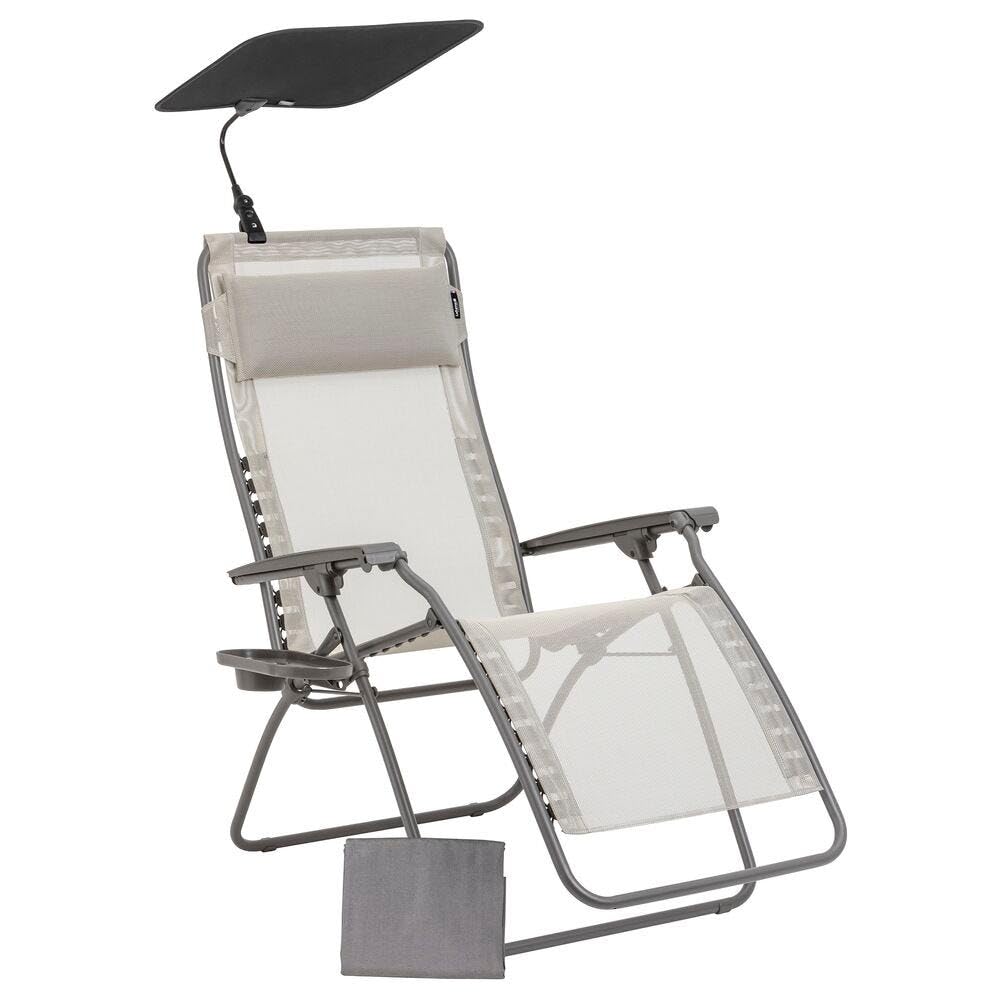 Lafuma Ensemble Fauteuil Relax Transat Jardin - Chaise Longue Et Accessoires - Zen Edition - Batyline® Iso - Beige Seigle Mobilier