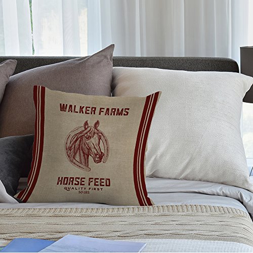 HGOD-DESIGNS-Decorative-Throw-Pillow-Case-Cover-Walker-Farms-Horse-Feed-Sack-Burlap-Pillow-Cases-Cotton-Linen-Outdoor-Indoor-Square-Cushion-Covers-for-Home-Sofa-Couch-18×18-inch-Red-Brown HGOD DESIGNS Decorative Throw Pillow Case Cover Walker Farms Horse Feed Sack Burlap Pillow Cases Cotton Linen Outdoor Indoor Square Cushion Covers for Home Sofa Couch 18×18 inch Red Brown
