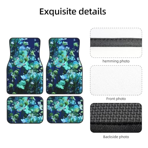 Tapis de sol voiture universel fleurs bleues idéal pour sorties nature - 6