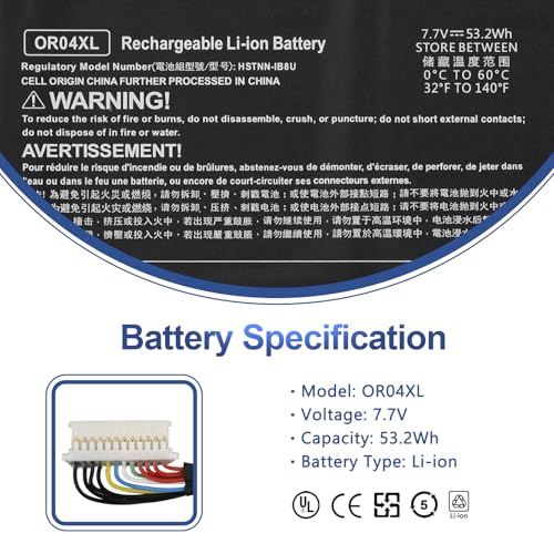 ANTIEE Bateria do laptopa 53.2Wh OR04XL do HP EliteBook X360 830 G5 G6 HP ZHAN X 13 G2 Series OR04053XL HSTNN-IB8U HSTNN-DB9C L34209-1B1 L34209-1C1 L34209-1C1 L34209-9-2B1 L.. 34449-002 L34449-005