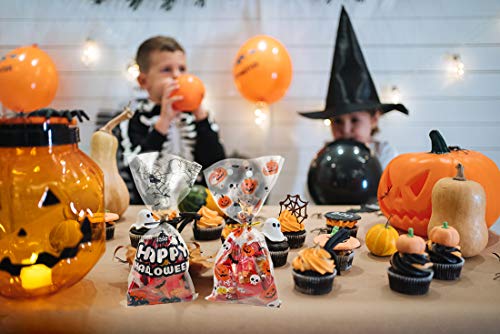 150 Pcs Halloween Cello Bags Halloween Cellophane Treat Bags With Ties For Candy Cookie Goodies Gift Wrap Halloween Trick Or Treat Party Favors, 6 Designs #TOP5