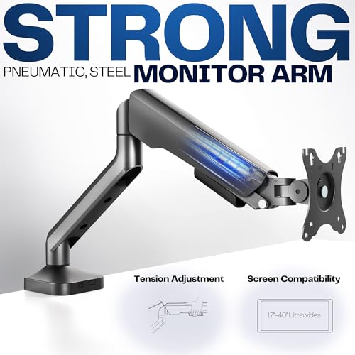 Image of VIVO Heavy Duty Ultrawide Monitor Tension Arm for up to 40 inch Screens, Holds 26.4 lbs, Premium Desk Mount Stand, Black, STAND-V100O