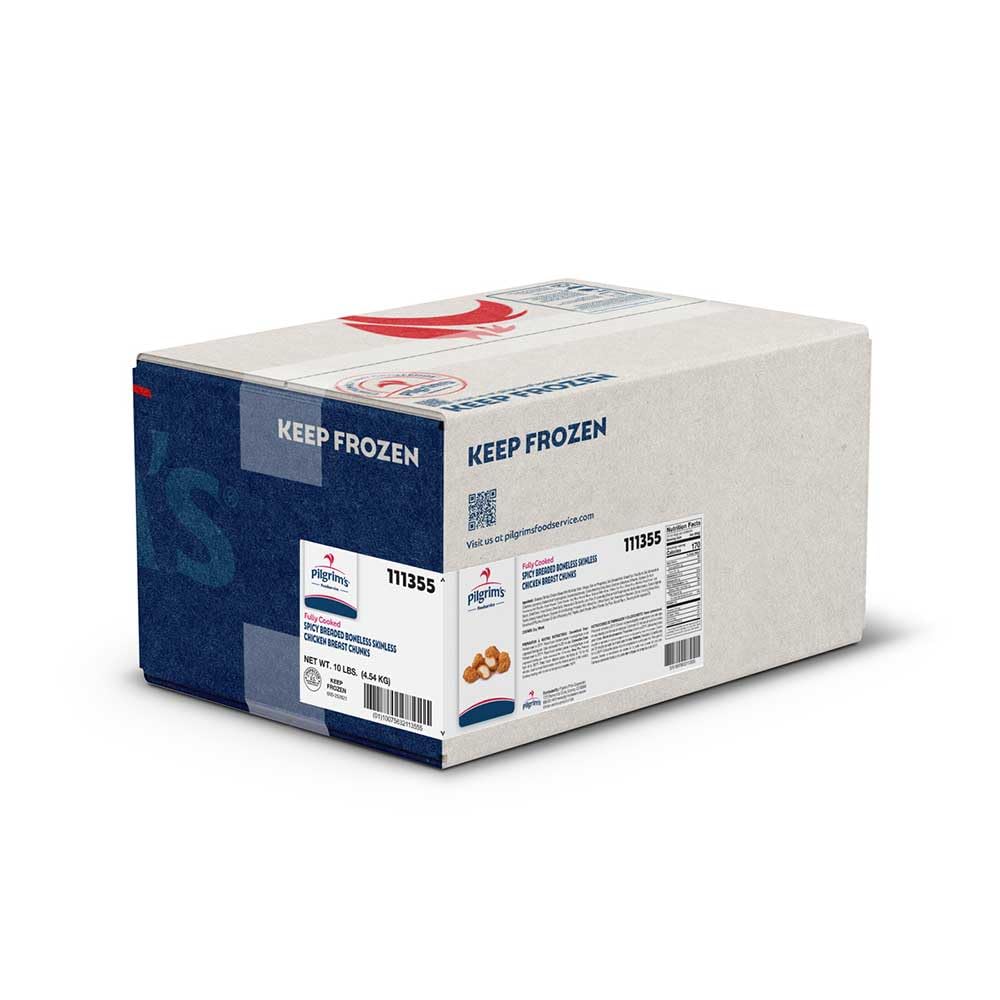 Pierce Chicken Fully Cooked Boneless Spicy Breaded Chicken Chunks, 5 Pound -- 2 per case.