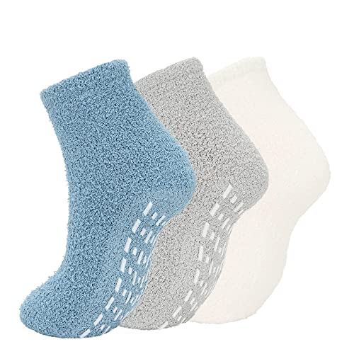 American Trends Hospital Socks Non Slip Socks with Grips for Women Fuzzy Fluffy Grippy Socks Warm Slipper Socks