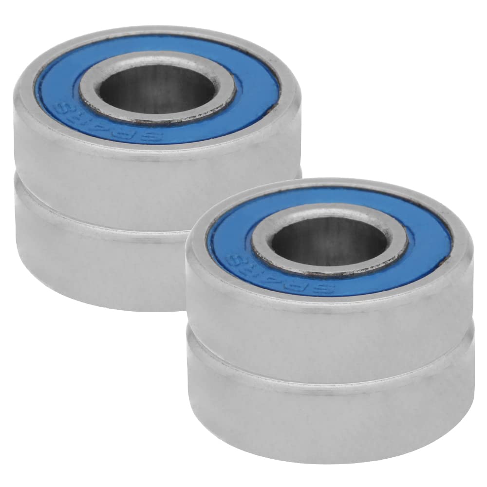 [4-Pack] SR4-2RS - Stainless Steel Deep Groove Radial Ball Bearing 0.25 in x 0.625 in x 0.196 in (ID x OD x W) | 6.35 mm x 15.875 mm x 4.978 mm (ID x