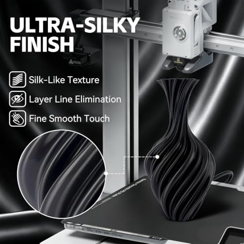 Image of Kingroon Silk PLA Filament 1.75mm, 3D Printer Filament Black 1kg