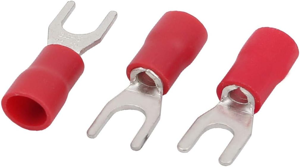 New Lon0167 200Pcs AWG Featured 14-12 U-Type Crimp reliable efficacy Terminals Insulated Wiring Spade Connectors Red(id:141 f9 44 c51)