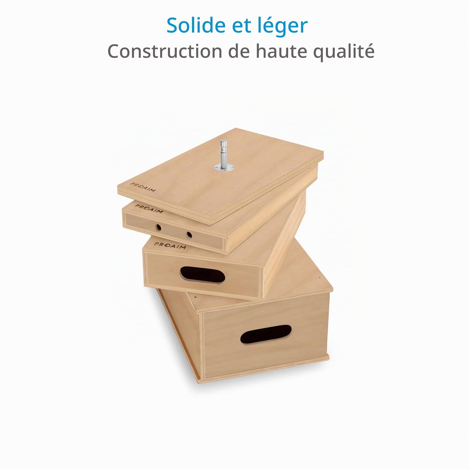 PROAIM AB-12 Ensemble de Boîtes APPL Emboîtables avec Support Baby Pin 5/8" | Construction robuste en contreplaqué pour caler, niveler, s’asseoir ou se tenir debout sur les plateaux et en studio.