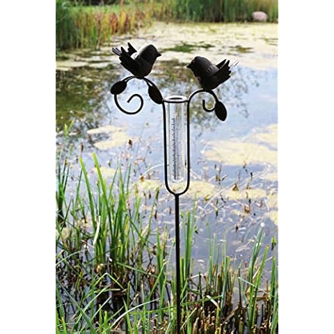 AmaCasa Regenmesser Litermesser Vogelpaar aus Metall Cover