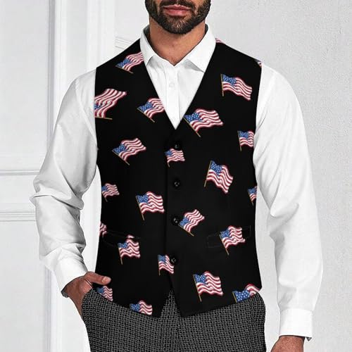 U.S. Flag Men's Suit Vest Casual Formal Dress Vests Business Waistcoat2