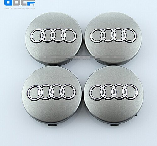 SDSB Set Of 4 pcs 60mm Wheel Center Caps Hubcaps For Audi Silver