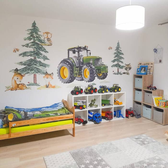 INSPIO Adesivo da parete, per cameretta dei bambini, cameretta dei bambini,Trattore (N.1 – 65 x 95 cm)