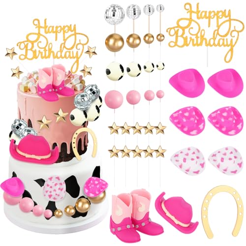 Décoration gâteau cowgirl anniversaire western pics pour cupcake et topping