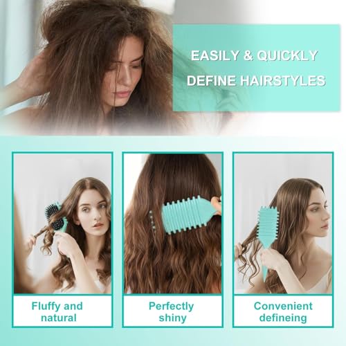 Image of BRAND VILLA Curl Defining Hair Brush for Women & Men | Curly Hair Styling & Detangling Brush | Scalp Massage Cushion Brush | Anti-Frizz Curl Shaper for Wet, Dry, Wavy & Natural Curly Hair