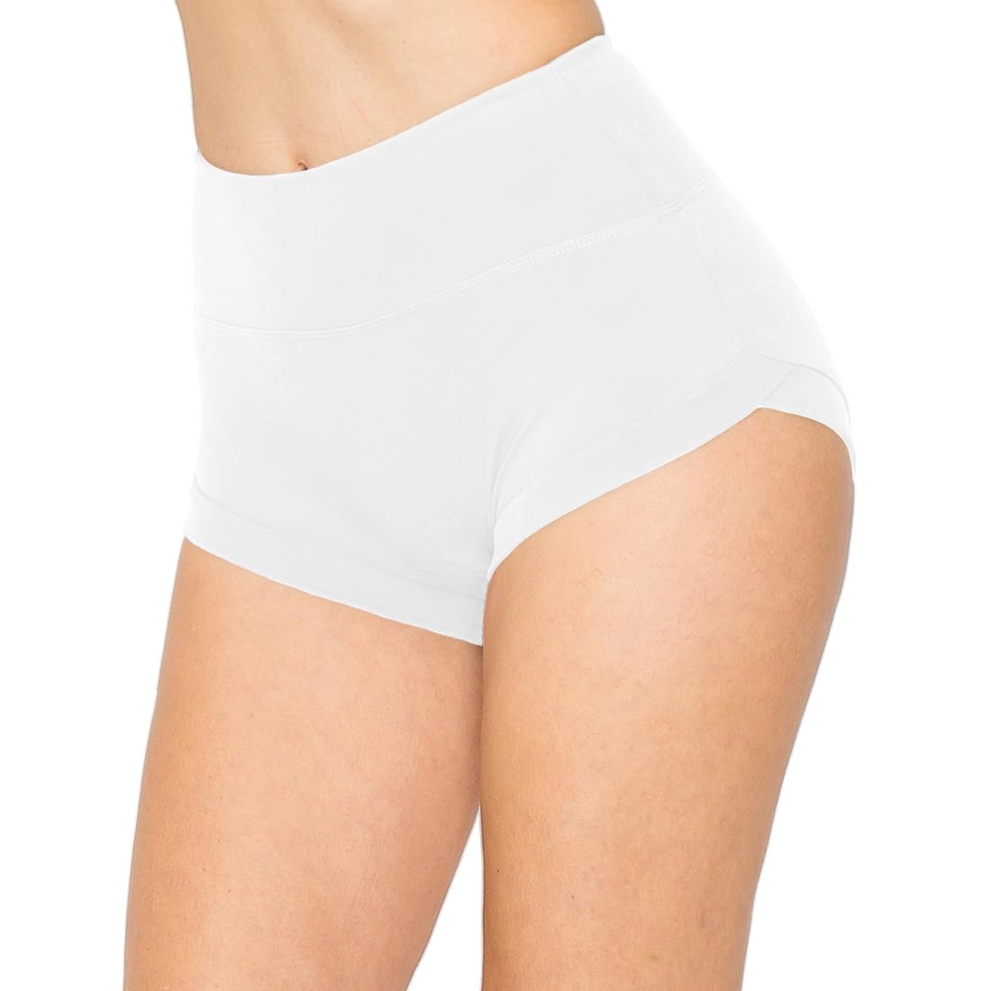 ALWAYS Women's Super Soft Casual Yoga Workout Shorts with Hem White XS