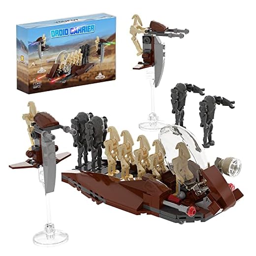Battle Droid Battle Pack, Droid Carrier Includes Super Battle Droid and STAP, Droid Army Transporter Building Set MOC, Great Christmas Toys Gifts for Kids Adults Fans (189 Pieces)