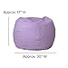 Flash Furniture Dillon Small Bean Bag Chair for Kids and Teens, Foam-Filled Beanbag Chair with Machine Washable Cover, Lavender Polka Dot