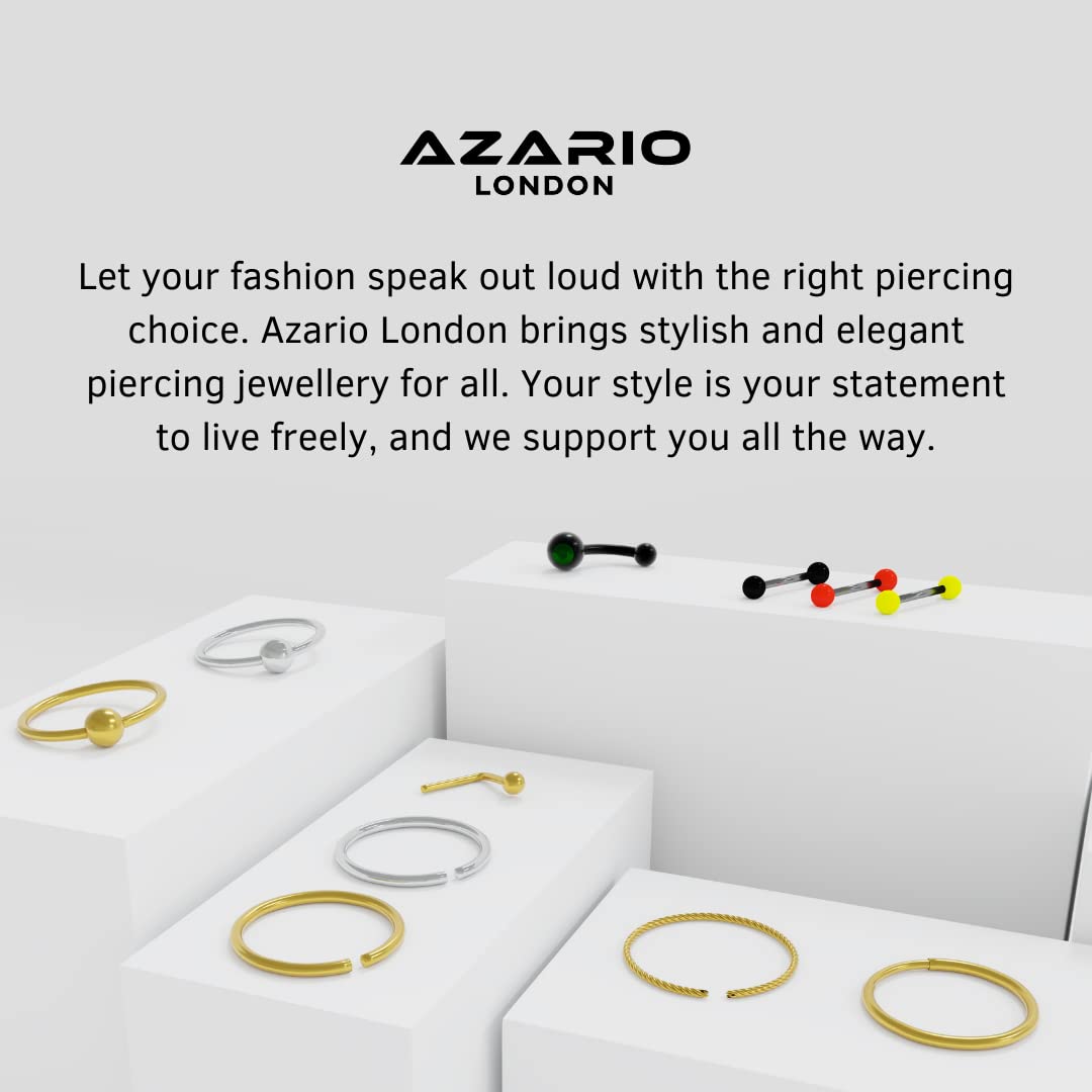9K giallo oro Prong Set pietra CZ rotonda 20 Gauge naso vite narice Piercing