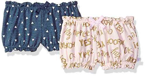 Image of Rosie Pope Baby Newborn Girls 2 Pack Shorts, Hooray, 0-3 Months