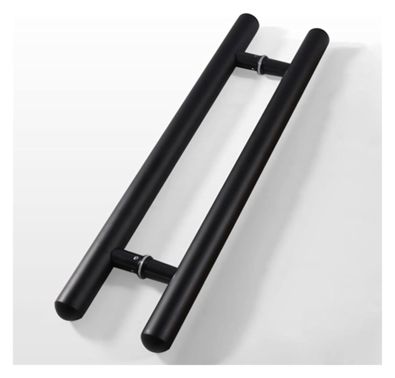 CWCQGH Push Pull Door Handle, Sliding Barn Door Handle, for Inside Outside/Farmhouse Shed Door, Entry Double Grab Bar Puller with Fitting,Black-Length 100cm(39inch)