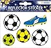 Produktbild HERMA 19193 Reflektor Aufkleber Fußball, 5 Stück, selbstklebende Kinder Reflektor Sticker für Fahrrad Helm Schulranzen Rollator Auto Koffer Kinderzimmer, Motiv Leuchtaufkleber Leuchtsticker Set