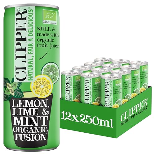 CLIPPER - Boisson Rafraichissante Bio - Fusion Citron, Citron Vert, Menthe - Sans sucre ajoutés - 25cl x 12
