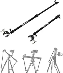 Accsoon Toprig Estabilizador de braço de suporte deslizante para câmera, pacote com 2 unidades com braçadeira C, tripé ajustável, suporte de liga de alumínio, para câmera deslizante, trilho de suporte