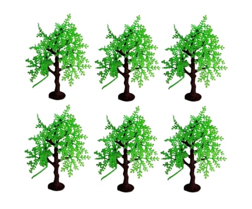 6PC Mini Artificial Jungle Trees &ndash; Wide Bushy & Tall Trees (4-6' Tall) for School Projects...