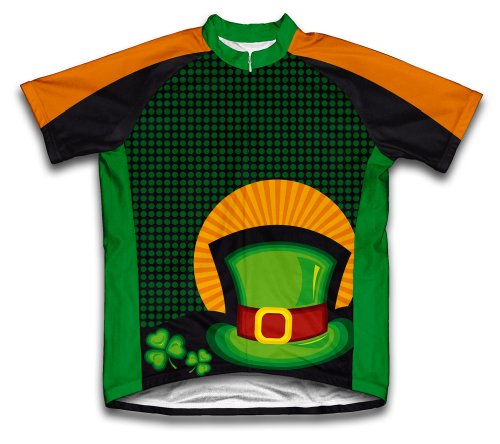 ScudoPro St. Patrick's Day Lucky Hat Short Sleeve Cycling Jersey for Youth - Size M Green
