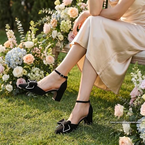 Image of Susanny Kitten Heels for Women Closed Pointed Toe Slingback Shoes