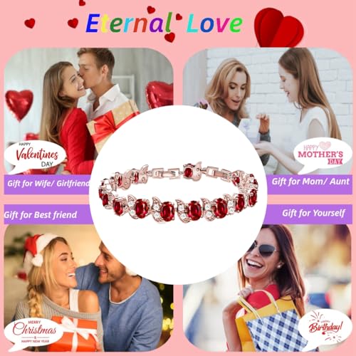 Image of LMXXVJ Fashion Tennis Bracelet Created Emerald White Gold Plated Charm Bracelet Gifts Jewelry for Women