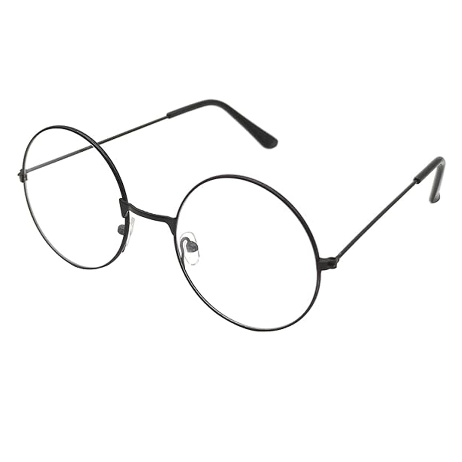 VILITI Round Glasses,Fake Eyeglasses Retro 90s Metal Frame Clear Lenses Vintage Wire Lens Eye Glass Fashion Fancy Eyewear,for Cosplay Wizard Costume Prop Dress Up Geek Accessories Women's Men