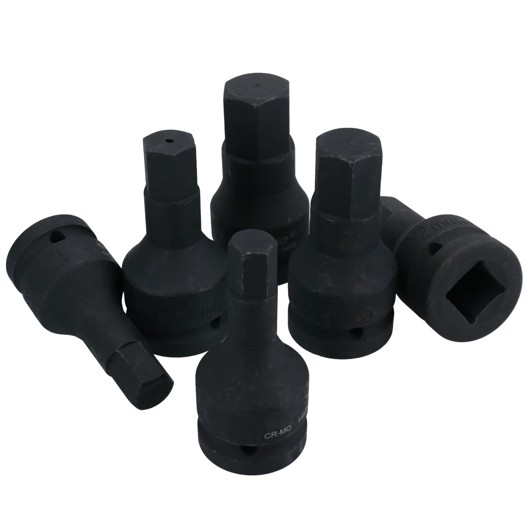 3/4 Zoll Antrieb Tiefe Metrische MM Innensechskant-Stecknüsse Schlagfest 14-27mm 6 Stück