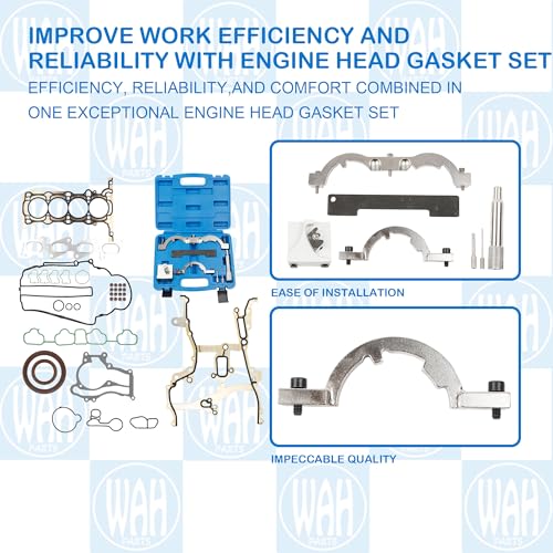 Image of Engine Cylinder Head Gasket Set and Turbo Engine Timing Tool Kit Compatible with 2011-2015 Chevy Cruze 1.4L HS54898 HS26540PT-1