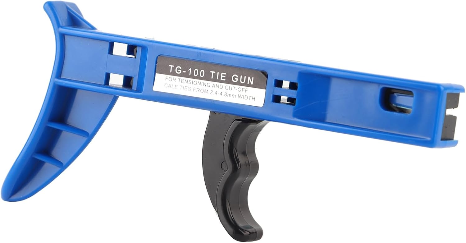 Cable Tie Gun Flush Cut Zip Tie Tool with Plastic Handle for Nylon Cable Ties 2.4-5.0mm TG-100 Model