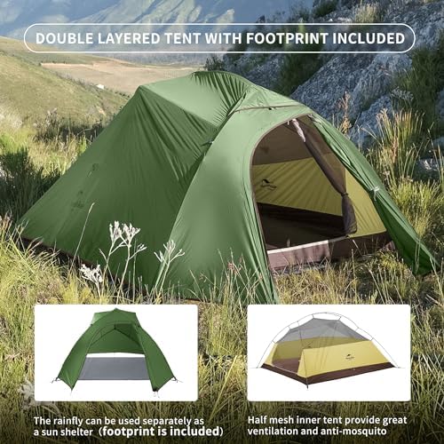 Naturehike Nuovo Cloud-up 3 Persona Tenda Aggiornata Doppio Strato Tenda Tende da Escursioni
