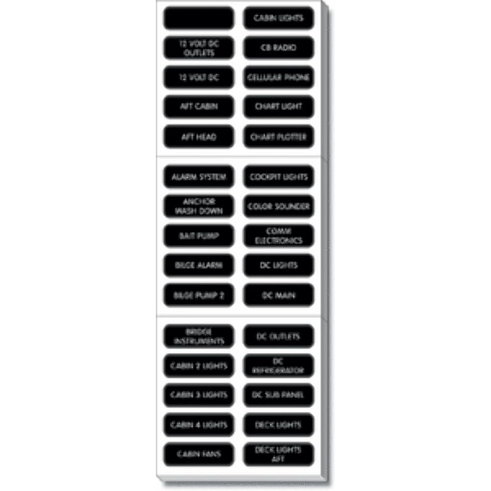 Blue Sea Systems 8039 DC Panel Extended 120 Label Set