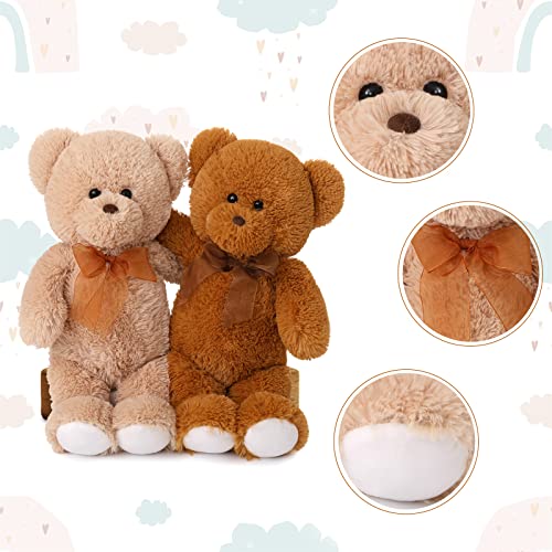 Maogolan Teddy Bear Stuffed Animal 2 Pack Brown And Tan Bear Plush Toy Baby Shower For Boys Girls 18 Inches Bear Plushies Christmas Birthday Gift #TOP6