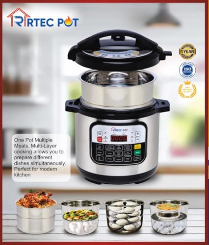 Image of RTEC Electric Pressure Cooker | Multi Cooker for Rice, Dal, Curry & Biryani | Stainless Steel Inner Pot | Automatic Keep Warm Function | Electric Rice & Pressure Cooker | 6L Capacity