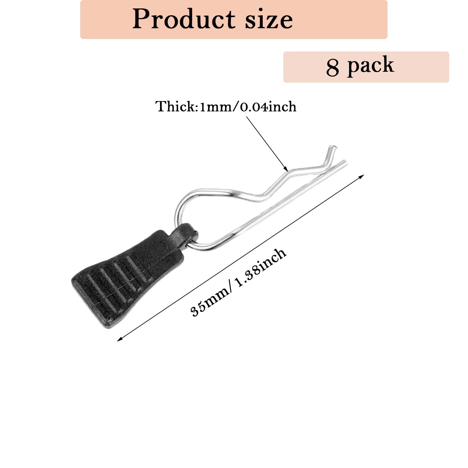 8 RC body clips, black - Image 2
