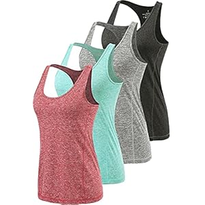 Air Curvey Workout Tank Tops for Women Yoga Racerback Tanks Athletic Quick Dry Activewear 4 Pack